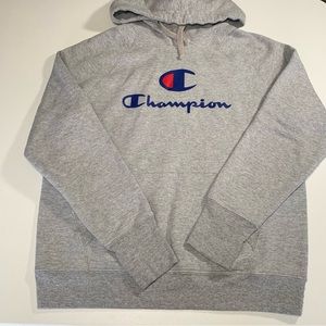 CHAMPION HOODED SWEATSHIRT MENS MEDIUM UNISEX HOODIE HEATHERED GRAY